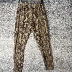 Envy Collection Pants Womens Medium Snake Print High Rise Pull On Lounge Chic